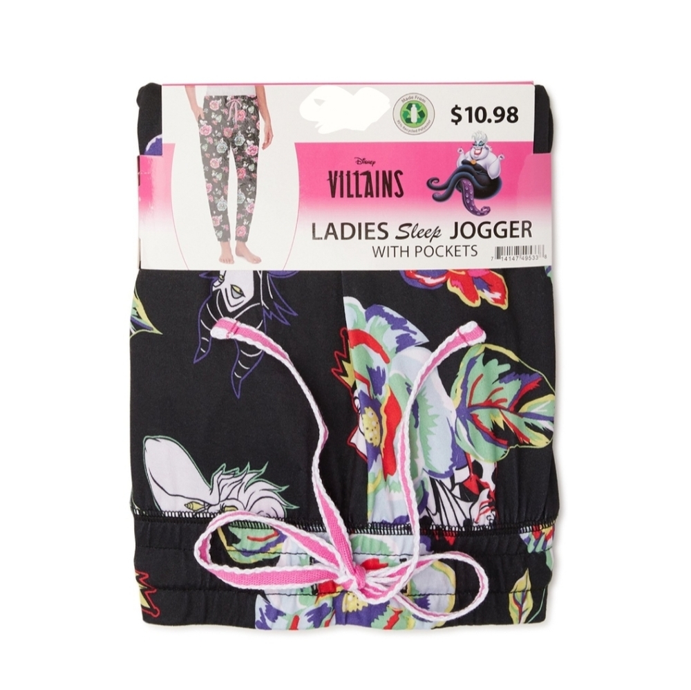 Disney Villains Ladies Sleep Jogger Pants with pockets. NWT